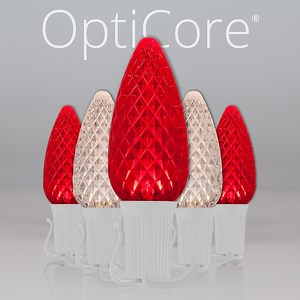 Christmas Lights - C9 Warm White / Red Opticore Commercial LED Christmas Lights - Christmas Lights, Etc