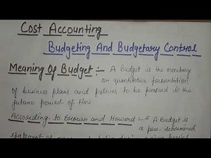 Budgeting And Budgetary Control In Hindi | Budget And Budgetary Control In Hindi & English