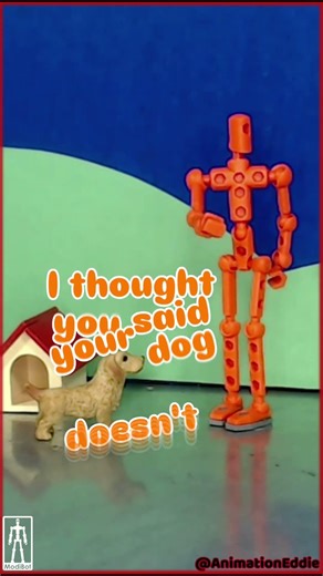 Does #ModiBot Mo's #Dog Bite? In #StopMotion #Animation #funny #lego #animationstyle #stikbot #Dogs