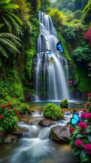 2. Relaxing Waterfall in Nature 🍃💧 | Pure Calm Vibes