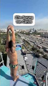 Perfect 27m Dive 🤸‍♂️! Carlos Gimeno #Sports #highdiving #cliffdiving