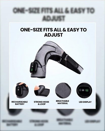 FlexiRelief™ 3-in-1 Shoulder Massager – Heat, Vibration & Kneading Therapy for Pain Relief
