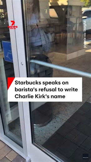Starbucks issued a statement clarifying its company policy after an employee denied a customer’s request to have Charlie Kirk’s name written on their cup. In its statement regarding the incident, Starbucks said, “There are no restrictions on customers using Charlie Kirk’s name on their order, and we are following up with our team.” #CharlieKirkshooting #CharlieKirk #CharlieKirkcoffeeorder #Starbucks | 7NEWS Australia