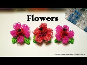 Rainbow Loom 3D Flower(Hibiscus) Charms emoji/emoticon - How to - Monther's Day
