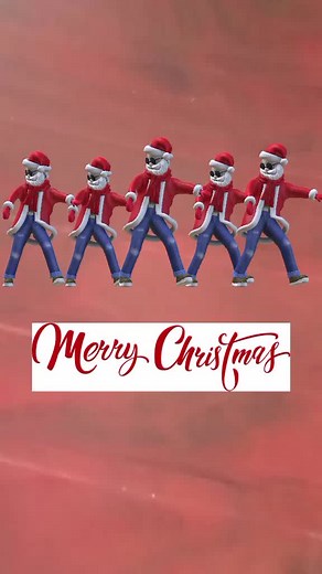Five Dancing Santa Claus Figures Spreading Christmas Cheer