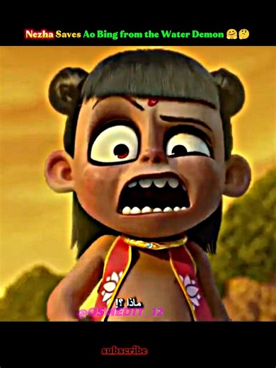 Nezha Saves Ao Bing from the Water Demon 🤗🥶 nezha edit #shorts #edit #nezha #animeedit #animation