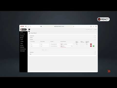 REACT Web Portal: Wizard Setup