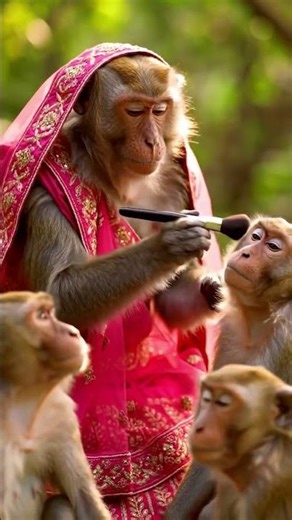 😂 Monkey Doing Makeup | Funny Monkey Makeup Short 🐒💄 2 October 2025