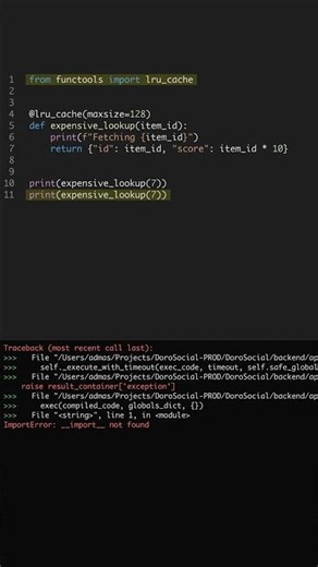 Speed Up Repeated Work with LRU Cache #shorts