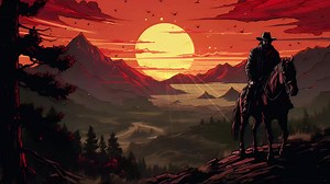 Arthur Morgan Sunset Horse Ride Live Wallpaper
