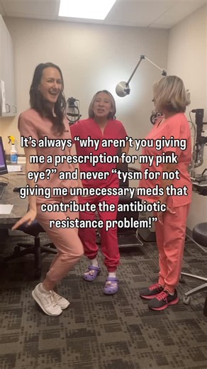 Ginger Thompson MD| Ophthalmologist and Cosmetic Injector on Instagram: "Conjunctivitis (aka pink eye) is almost always caused by a virus in adults. Sometimes, people get upset when we don’t give them antibiotics. Antibiotics don’t kill viruses and unnecessary antibiotic use contributes to antibiotic resistant bacteria. The treatment for viral conjunctivitis is symptomatic relief with artificial tears, cool compresses, and good old tincture of time. #ophthalmology #optometrist #eyedoctor"