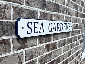 Personalized Beach House Sign - Custom Quarterboard PVC Coastal Sign, Weatherproof Outdoor Vacation Home Name Plaque - Etsy