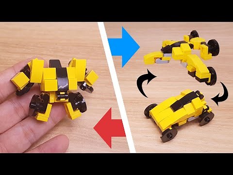 Micro LEGO brick sportscar transformer mech - Black LIne #bumblebee #LEGO #transformerone #レゴ変形ロボ