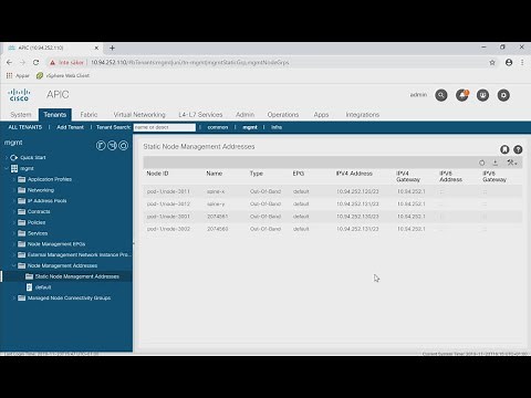 How to configure Cisco ACI static out-of-band (OOB) management IP