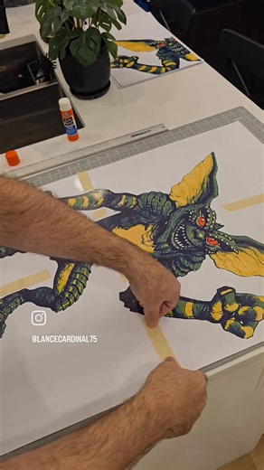 4.4K views · 105 reactions | Tansi everyone! Another update on my Gremlins themed outdoor Halloween display and today is all about printing and cutting out my Gremlins and my Mogwai stand ups! Once they are cut out I'm going to be tracing them on to some thin styrofoam sheets, and cutting them out with a foam cutter and then I'll have my fun characters I can hang all over my front porch with my string of lights and creepy fog! This was so much fun! | Lance Cardinal | Facebook