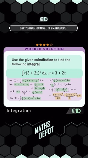 ⭐️⭐️⭐️⭐️ Using the given substitution, this is how to integrate this expression… #MathWizards #Integration #DiscoverMath #ALevelMaths #TikTokEdu