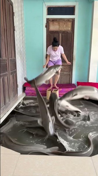 Catfish caused Hana's floor to collapse