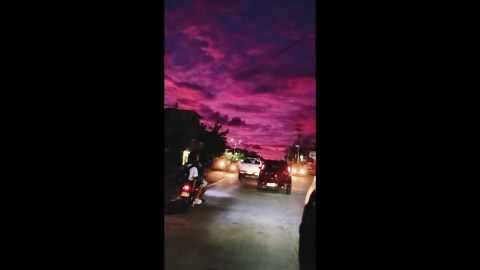 Vibrant pink sunset covers the Philippines amid successive typhoons