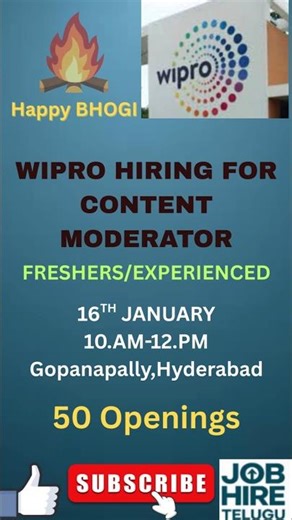 💥Wipro Content Moderator|Hyderabad|Freshers,Experienced|#ytshorts #job #trending #telugujobs