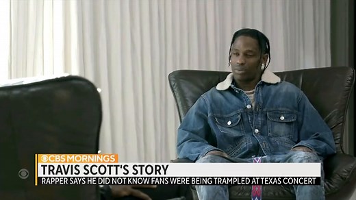 55K views · 39 reactions | Travis Scott tells his side of the story in his first sit-down interview since the fatal tragedy at Astroworld. He says he’s been on an “emotional roller coaster” since learning of the 10 deaths and hundreds of injuries resulting from the crowd surge during his performance. https://cbsn.ws/31PVnC6 | CBS News | Facebook