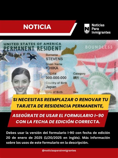 733K views · 724 reactions |  El Formulario I-90 se usa para...