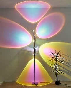 Halo Projector Floor lamp Mood Lighting Sunset Floor Lamp for Living Room Modern LED 5 Head Adjustable Chrome Floor Lamp Ambient Decor Lighting for Bedroom Standing Sunset lamp 68in