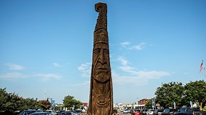 Chief Little Owl 'totem pole' keeps watch over Bethany Beach