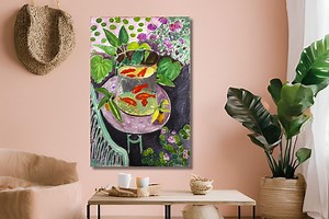Toile poisson rouge Henri Matisse, art mural abstrait vibrant, toile encadrée, oeuvre d'art Henri Matisse, décoration d'intérieur moderne, idée cadeau - Etsy France