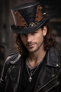 Steampunk Leather Top Hat – Gothic Victorian Style Statement Hat for Men - Etsy Canada