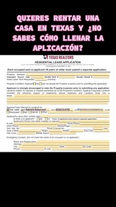 GUÍA PASO A PASO para llenar la aplicación al momento de rentar una propiedad en TEXAS✨ Dirección de la propiedad | Fecha de mudanza | Renta mensual | Depósito de seguridad Tiempo del contrato (en meses) Condición de la propiedad (es aquí donde solicitamos reparaciones o limpieza) INFORMACIÓN PERSONAL Nombre y Apellido del aplicante Está aplicando con otra persona? Sí ✅ No ❎ (el co-Aplicante debe llenar una aplicación) Correo | Teléfono | Número de social | Número de licencia | Estado de la lice