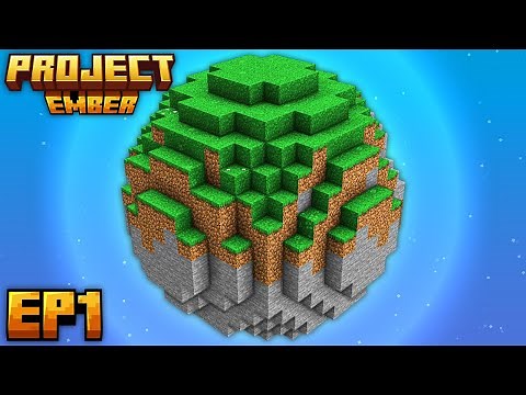 STARTING ON A TINY PLANET! Minecraft Ember Project EP1 [Modded Questing Skyblock]