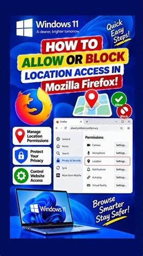How to Allow or Block Location Access in Mozilla Firefox! #Shorts #windows11