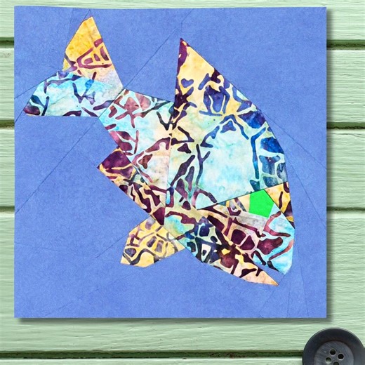 Fish Quilt Block Pattern Foundation Paper Piecing FPP Printable PDF 25.4 Cm or 10 Inches - Etsy Australia