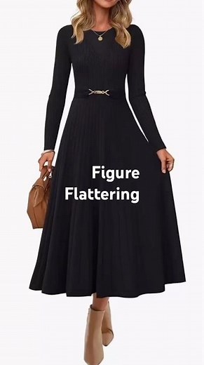 Turn Heads with This Figure Flattering Flowy Fall Dress!