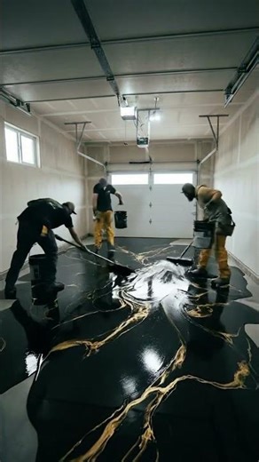 Stunning Garage Conversion to Modern Studio with Black & Gold Epoxy