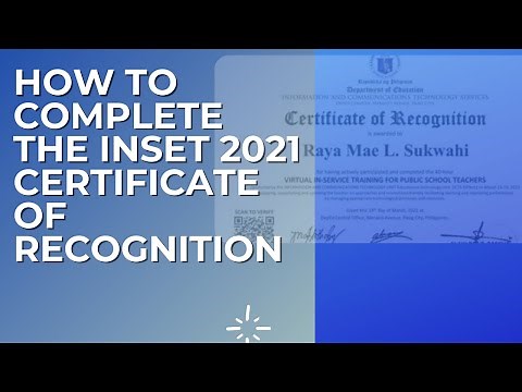 DETAILED STEPS ON HOW TO COMPLETE THE INSET 2021 CERTIFICATE OF RECOGNITION|"BISAYA VERSION"