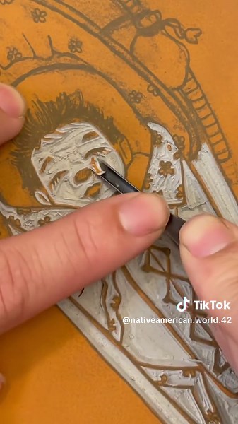 #janeyillustration #indigenousday #nativetok #nativeamerican #cradleboard #nabs #residentialschool #printmaking #printtok #art