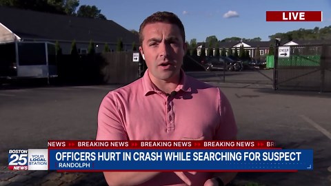 Two Randolph officers injured in cruiser collision searching for armed robbery suspect, police say