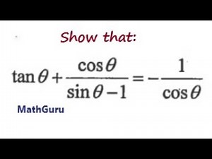 Proving Trigonometric Identities | Grade 11-12