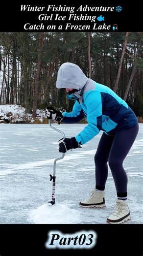 Winter Fishing Adventure: Ice Fishing on a Frozen Lake
