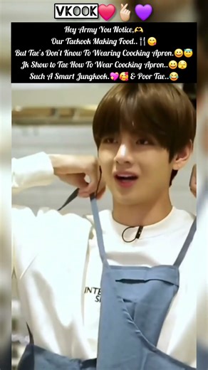 Jk Teaching V How To Wear Coocking Apron|❤️🫰🏻💜×Nit khair🎶🫶#bts #btsshorts #v #shorts #btsarmy #viral