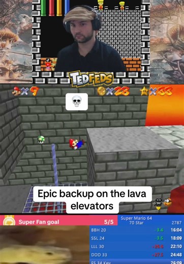Insane wallkick ledge grab backup ending for missed pro boost cycle. #livehighlights #supermario #retro #nintendo64 #gaming