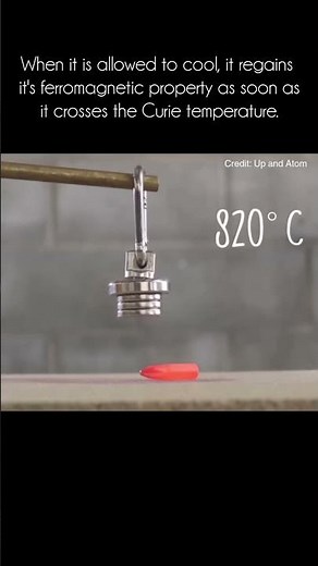Watch iron lose 🙁 and regain 🙂 its magnetism 🧲 at Curie Temperature🌡️ #thermalphysics #iitjee #neet