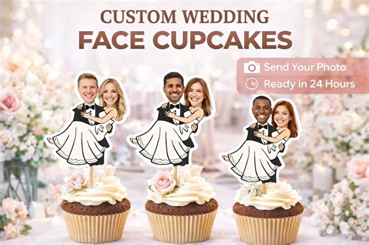 Personalized Bride and Groom Cupcake Toppers | Wedding Decor (digital Download) - Etsy