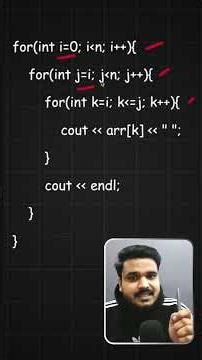 Printing all subarrays of an array 🔍 #dsa