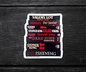 Horror Book Stack Vinyl Sticker | Horror Book Stickers | Stephen King Stickers - Etsy