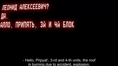 Recordings of the first phone calls of the Militarized Fire Department of the Chernobyl Nuclear Power Plant right after the explosion.