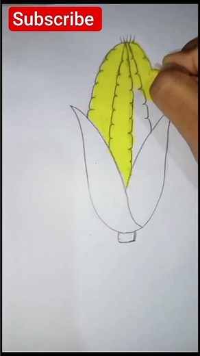 very easy and beautiful drawing | indian corn 🌽 drawing | artLab by Jasia | #art #shorts #drawing