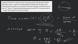 A particle P starts from origin as shown and moves along a circ... | Filo