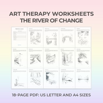 Printable Art Therapy Worksheets for Letting Go and Healing River of Change